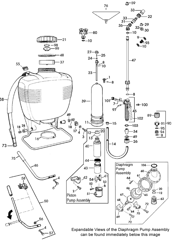 Solo Backpack Sprayer Parts by Diagram Number