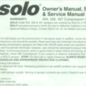 Solo Portable Sprayer
Repair & Service manual