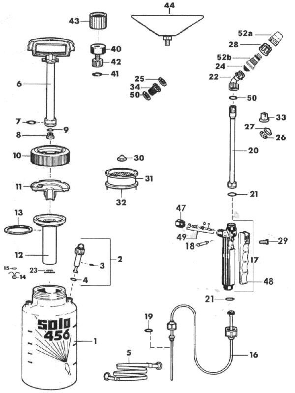 Solo 450 Series Portable Sprayer Parts by Diagram Number